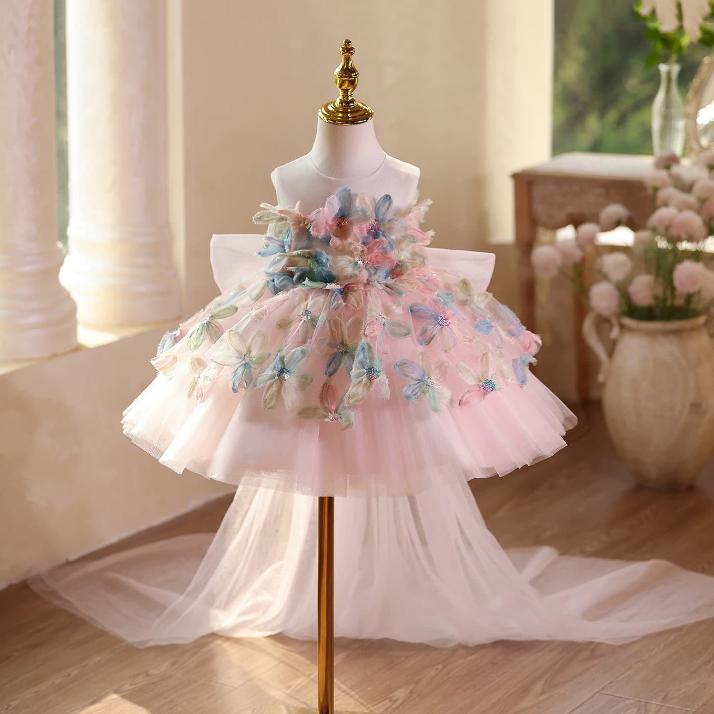Children's Princess Dress for Girls Birthday, Host, Piano Performance, Formal Gown