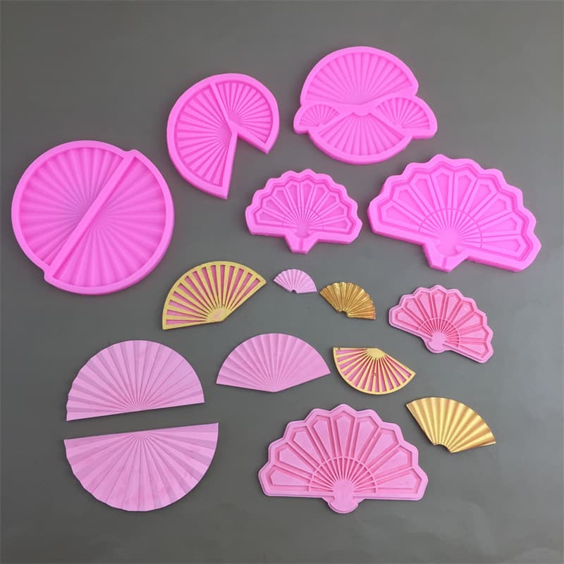 Traditional Fan Shaped Silicone Resin Drip Chocolate Mold Wave Design Cake Mould Irregular Shape Baking Mold for Chocolate Making