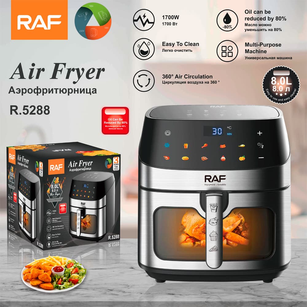 RAF European standard cross-border air fryer 10L large-capacity household frying pan smokeless electric baking pan electric baking cooking pot