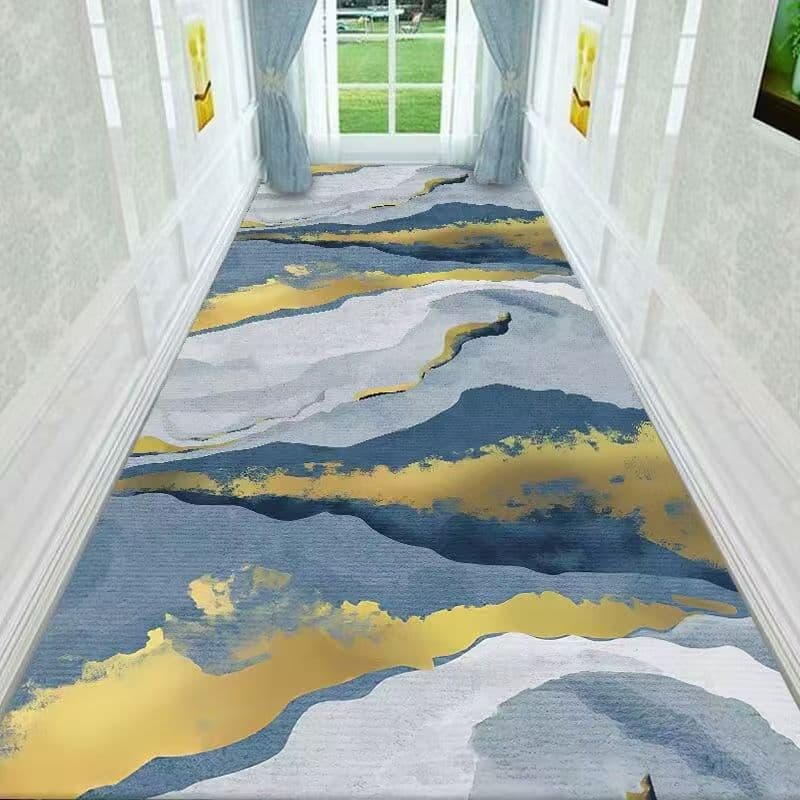Luxury Minimalist Hallway Corridor Rug, Bedroom Bedside Rug, Water-Absorbent Non-Slip Cloakroom Mat, Living Room Combined Rug