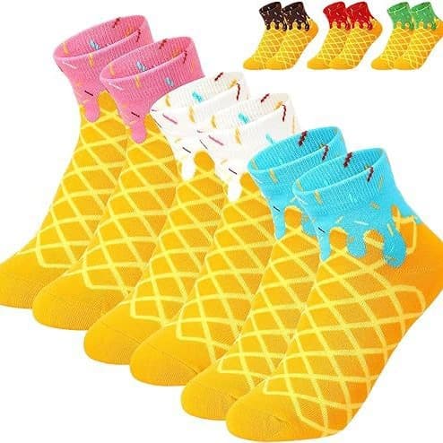 Cross-border Ice Cream Short Socks Funny Socks Novelty Socks for Men and Women Summer Thin Sports Socks Ins Souvenir Gift