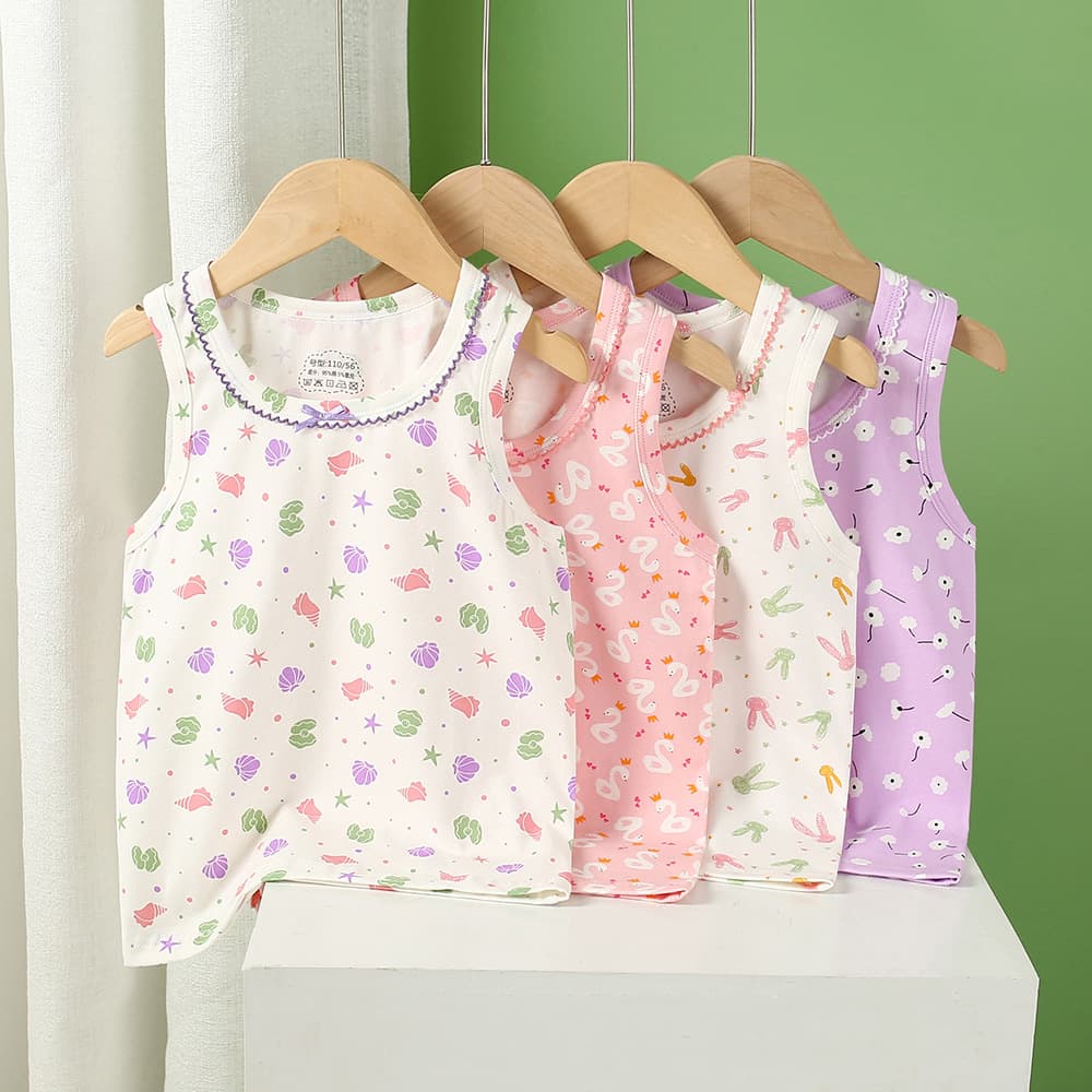Girls' Cotton Vest Sleeveless Top Inner Wear Baby Outerwear Boys' Vest