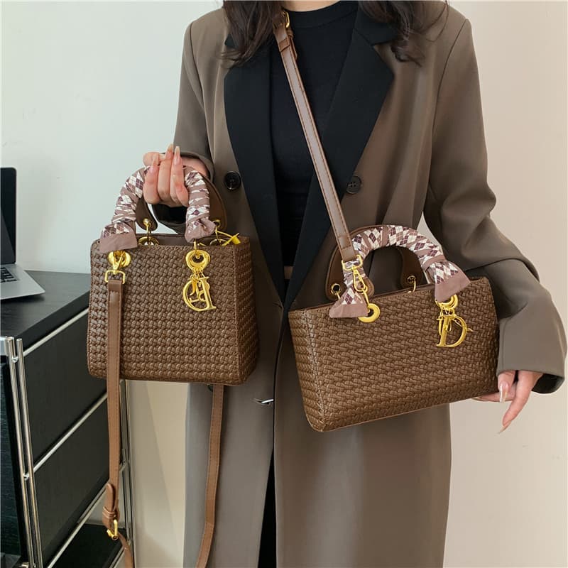 Cross-border 2025 Premium D-House Woven Scarf Lady Dior Bag Handbag Shoulder Crossbody Trendy Women's Bags
