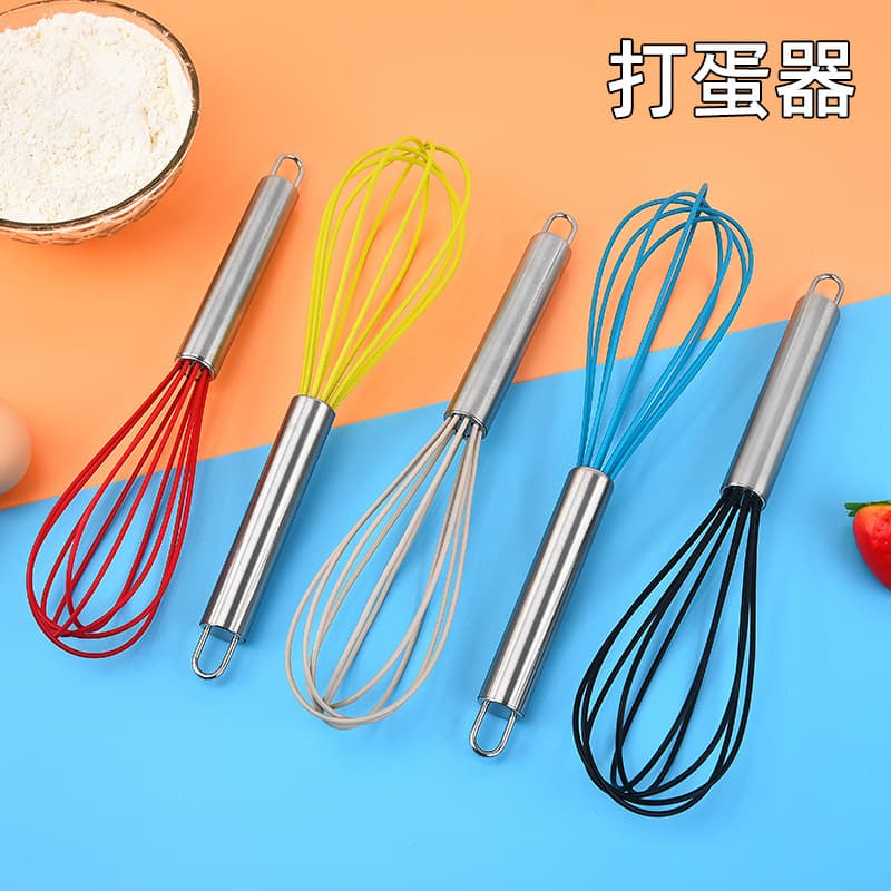 Stainless steel egg beater, household egg mixer, cream whipper, kitchen utensils, baking milk frother
