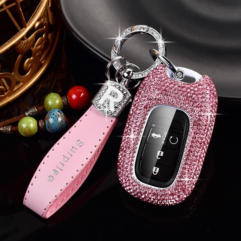 Full Coverage Key Case for Honda CRV Civic Accord 11th Gen Style Haoying XRV Keychain Rhinestone