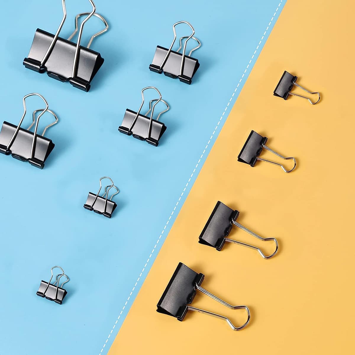 Factory sales black long-tail clips, metal binder clips for document binding, loose-leaf office stationery test paper clips.