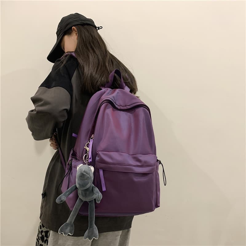 Versatile backpack, fashionable travel large-capacity backpack, simple texture computer bag, campus high-looking student schoolbag