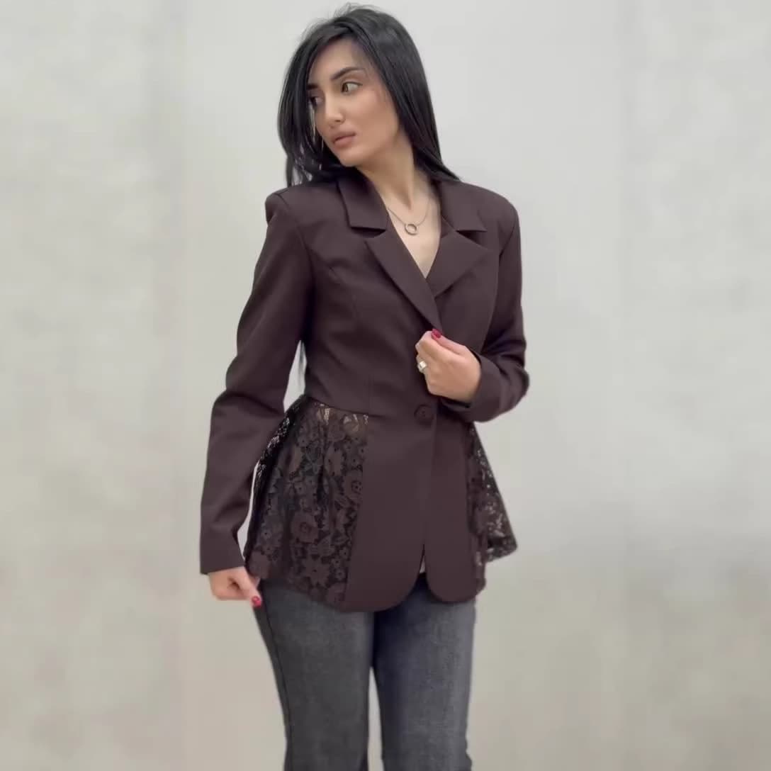 Amazon cross-border foreign trade 2026 autumn new intellectual fashion suit workplace commuting lace long-sleeved jacket