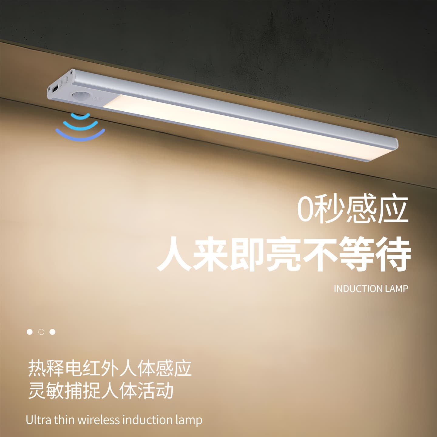 Aluminum with Protective Plate Side-Emitting LED Corridor Passage Smart Motion Sensor Wardrobe/Cabinet Passage Light