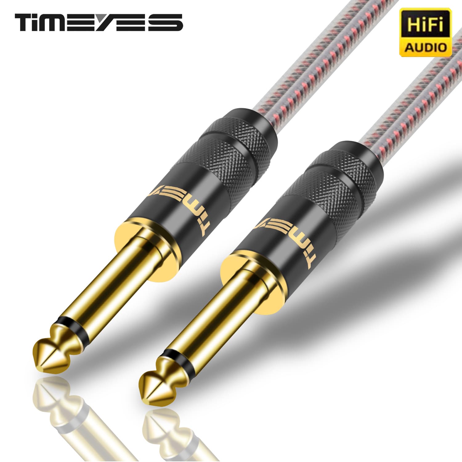 6.5mm Instrument Cable Dual Shielded Braided TS Unbalanced Guitar Instrument Connection Cable