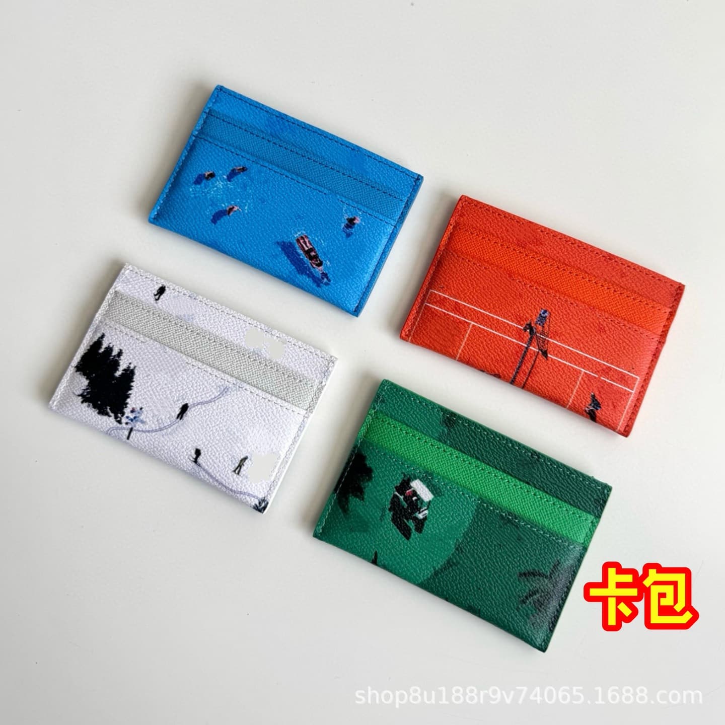 Donkey Vacation Series Card Holder Small Purse Genuine Card Holder Cartoon ID Bag Silk Screen Presbyopic Coin Purse European and American Retro