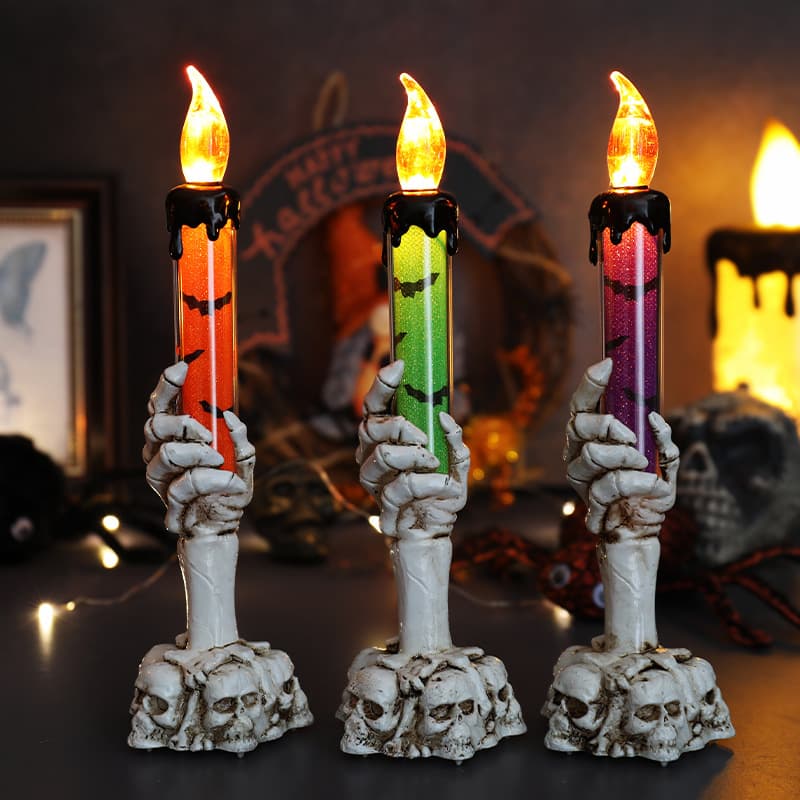 Halloween Candle Light Candlestick Lamp Halloween Decoration Props Skull Hand Lamp Halloween Ghost Hand Lamp Creative Ornament