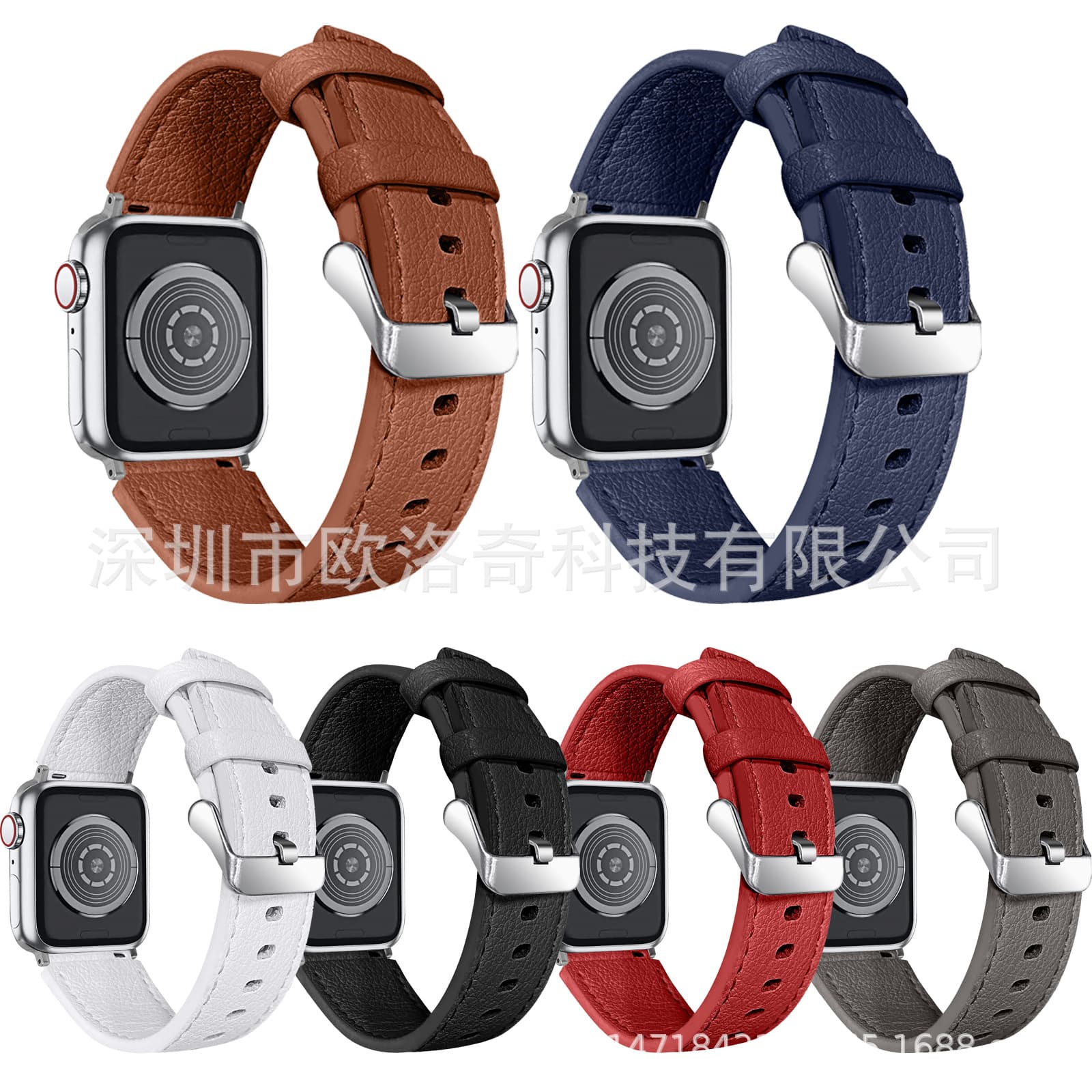 Compatible with Apple Watch Ultra, Military Style Leather Band for Apple Watch 9, Smart Watch Band