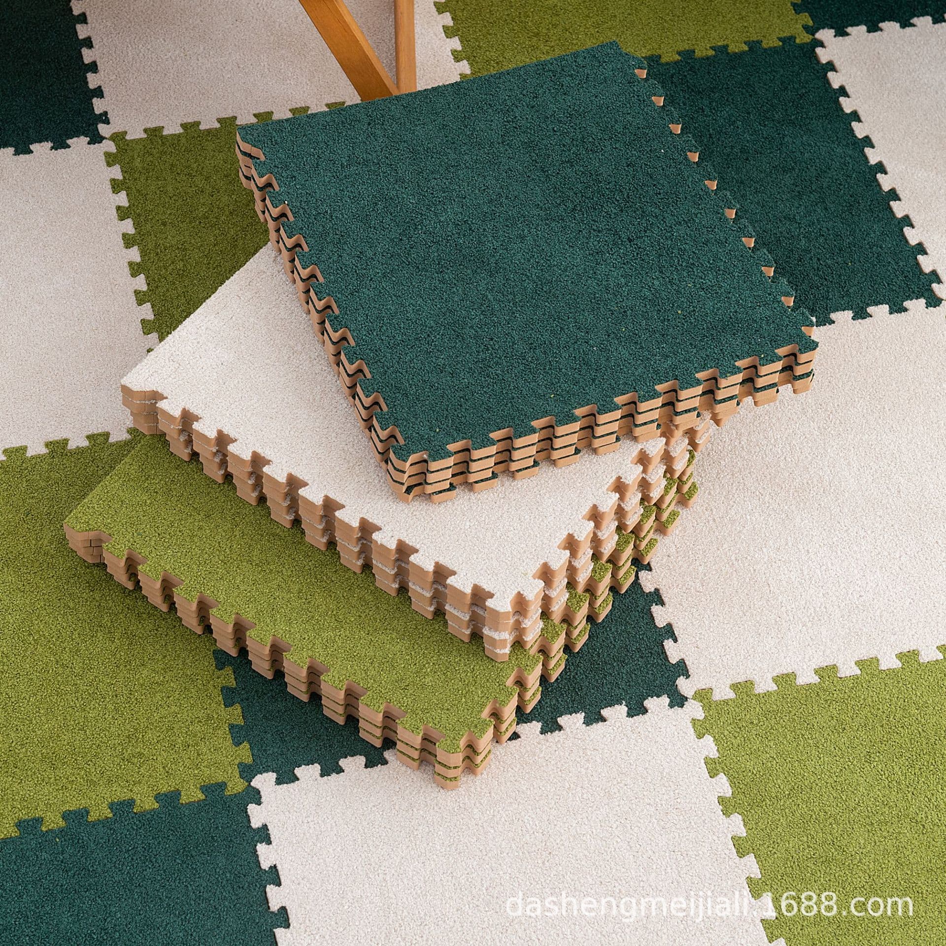 Ant flannel patchwork carpet short pile whole square solid color living room bedroom carpet thickened large area can be cut