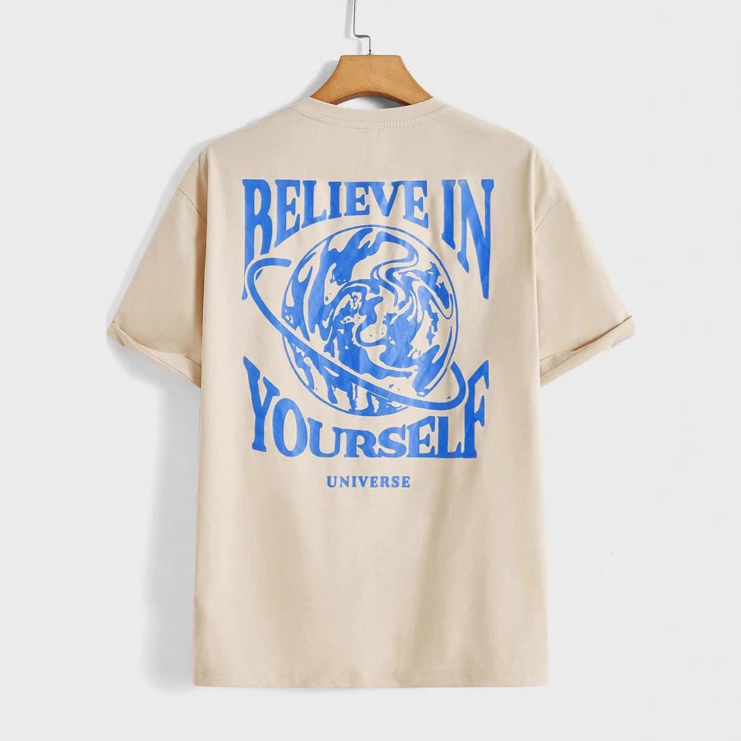 Believe In Yourself Universe Funny Graphic Men Tshirts Cotton