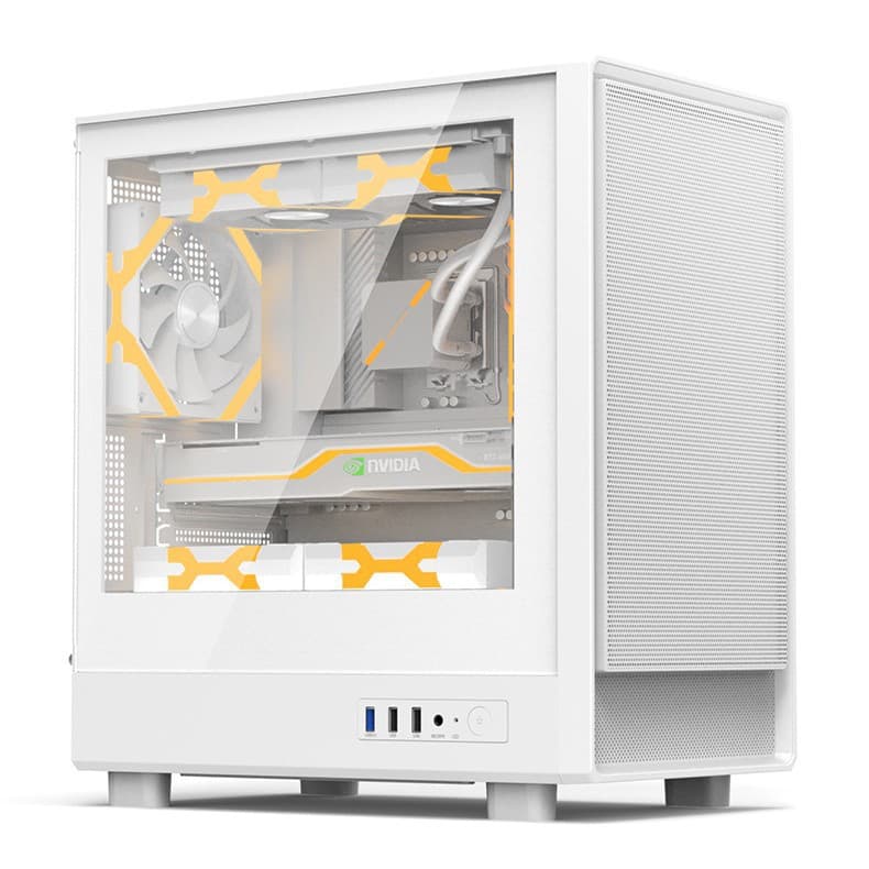 Golden Field Jianyu Extreme Computer Case Desktop DIY Glass Side Transparent MATX White Water Cooling Case