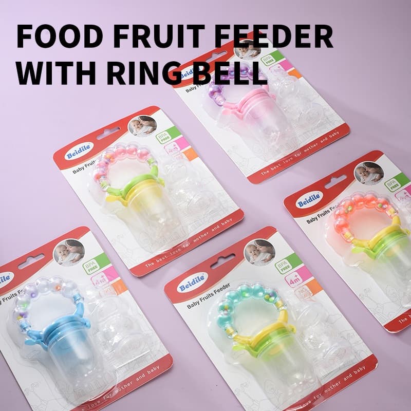 Foreign trade hot-selling ring bite bag multi-color bite fruit pacifier food supplement rattle fruit bite bag
