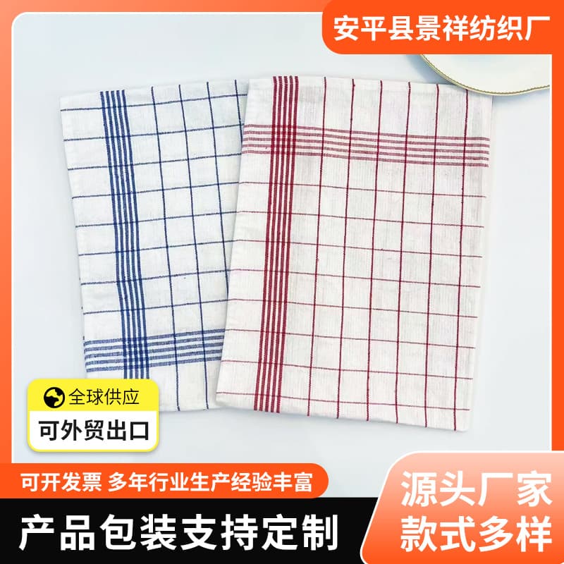 European Red and Blue Check Napkins Ins Style Cotton Placemat Covers Household Heat-Resistant Mats Food Photography Props