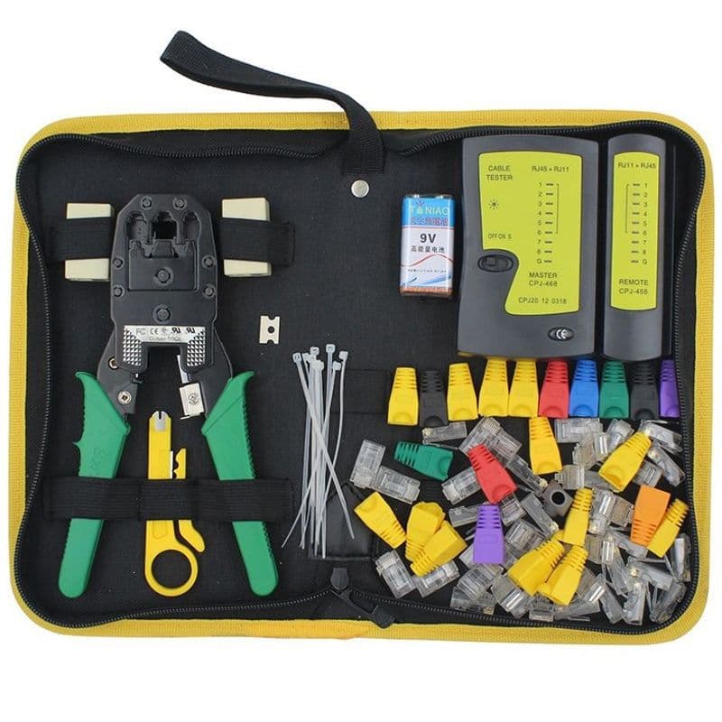 Electrician network cable wiring pliers crystal head crimping pliers network tester tool network cable pliers set a complete set of new