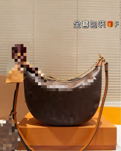 L Family Monogram Large Bean Moon Bag Shoulder Bag Crossbody Bag Elegant and Flowing, Full of Charm, Fashionable and Exquisite