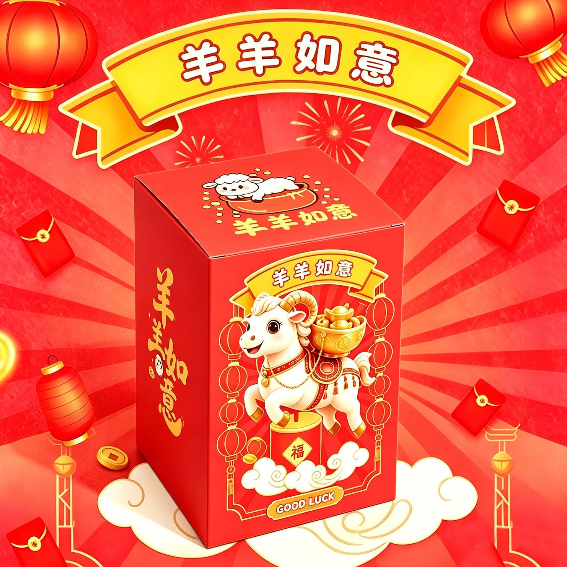 Year of the Sheep Surprise Blind Box Empty Box Wholesale Event Blind Box Packaging Box Toy Figure Blind Box Gift Box Gift Box Paper Box