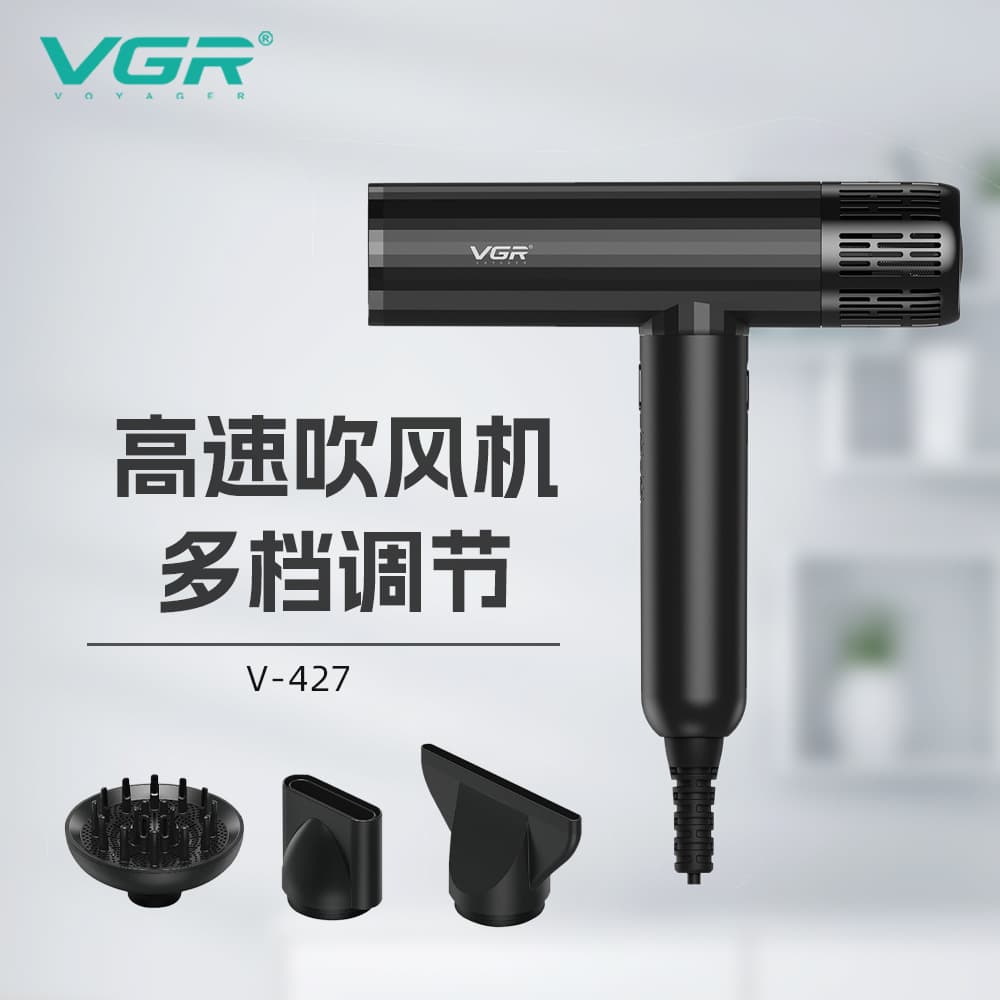 VGR427 Cross-border New High-speed Negative Ion Hair Dryer Hotel Hair Salon Temperature Control Household Multi-gear Adjusting Hair Dryer