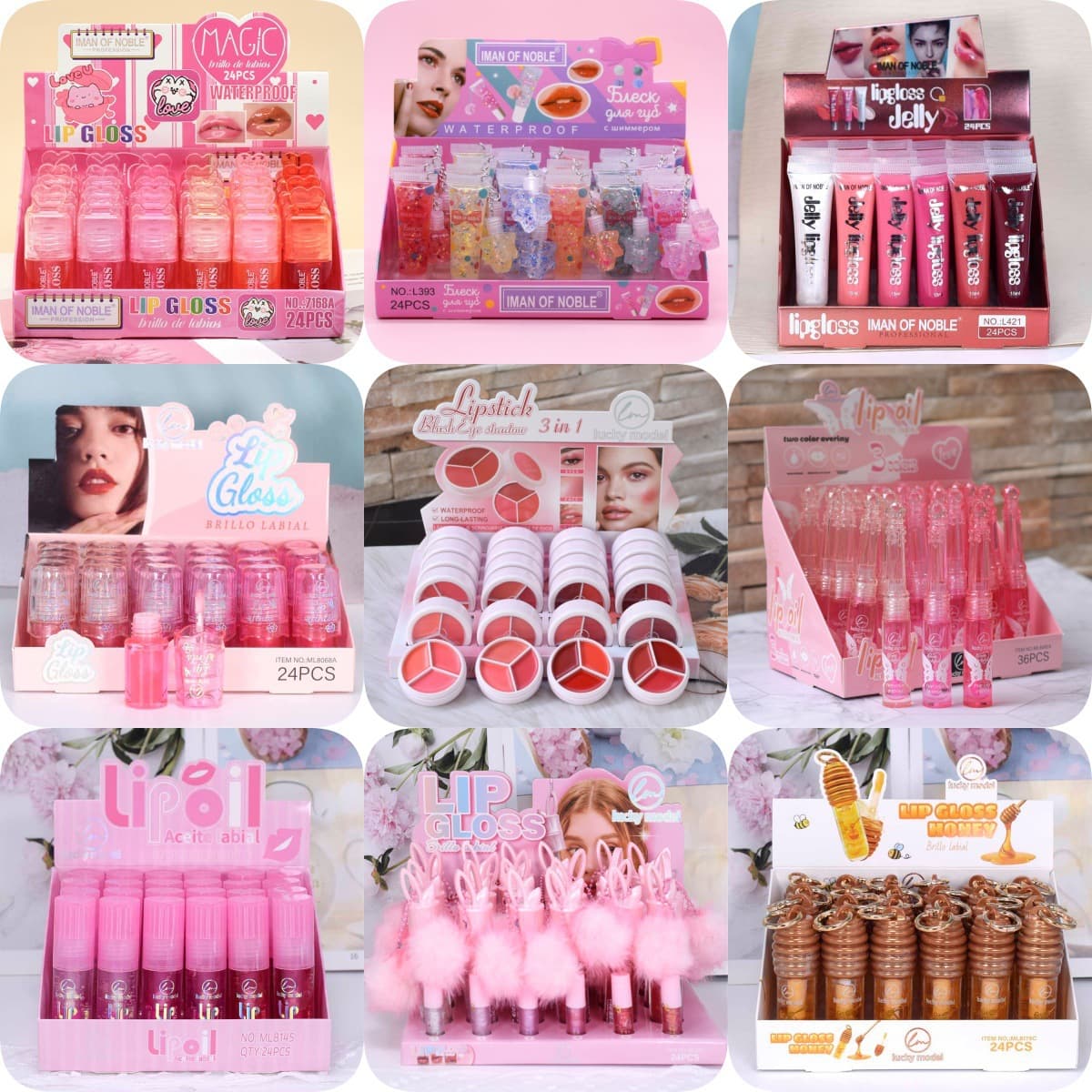 Cross-border popular LUCKY MODLE foreign trade wholesale lightweight lip gloss hydrating moisturizing base lip color moisturizing lip oil
