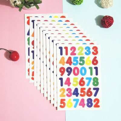 Colorful Number Stickers, Label, Alphabet Stickers, Children's Sticker Sheets, Number Stickers 0-9 A-Z