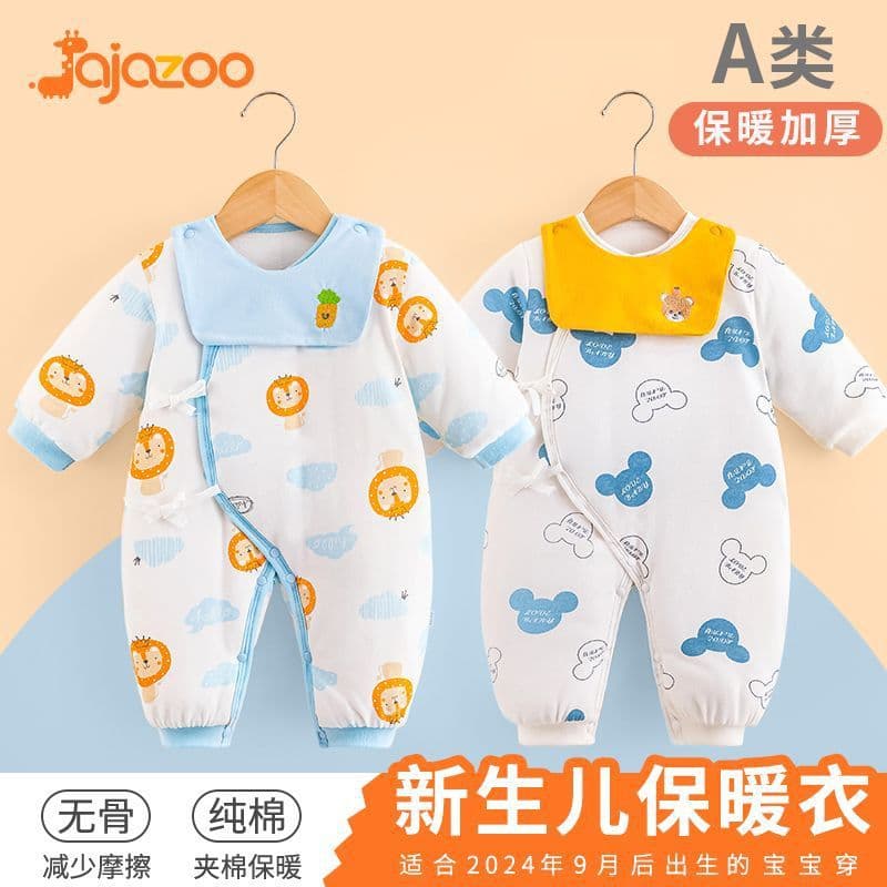 Newborn Baby Winter Thick Cotton Padded Romper Bodysuit Infant Onesie