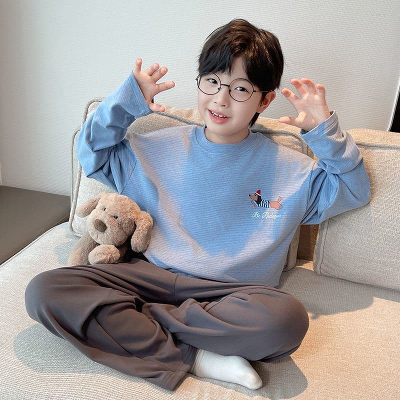 Children's Pajamas Men's Autumn and Winter New Boys' Home Clothes Long-Sleeved Suit Large Children's Warm Bottoming Autumn Clothes and Autumn Pants