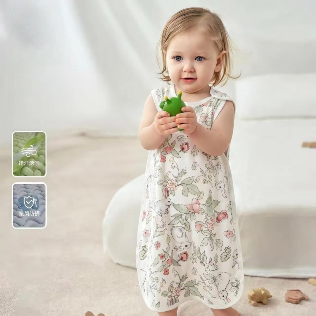 Sleeveless Baby Sleep Sack Breathable Thin Anti-Kick Blanket Summer Air Conditioning Room Sleeping Vest Sleeping Bag