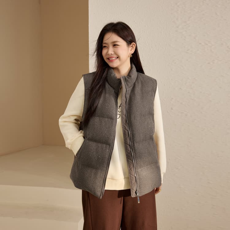 [Thickened Warm Stand Collar Cotton Coat] Xianlixiu Plus-Size Women's Versatile Cotton Vest, Plus-Size 2025 Winter New Style
