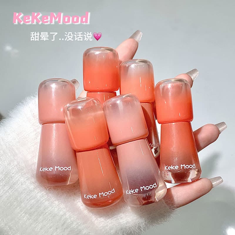 KeKeMood Hydrating Mushroom Head Lip Gloss Mirror Shine Plumping Lipstick Moisturizing Glass Lip Gloss