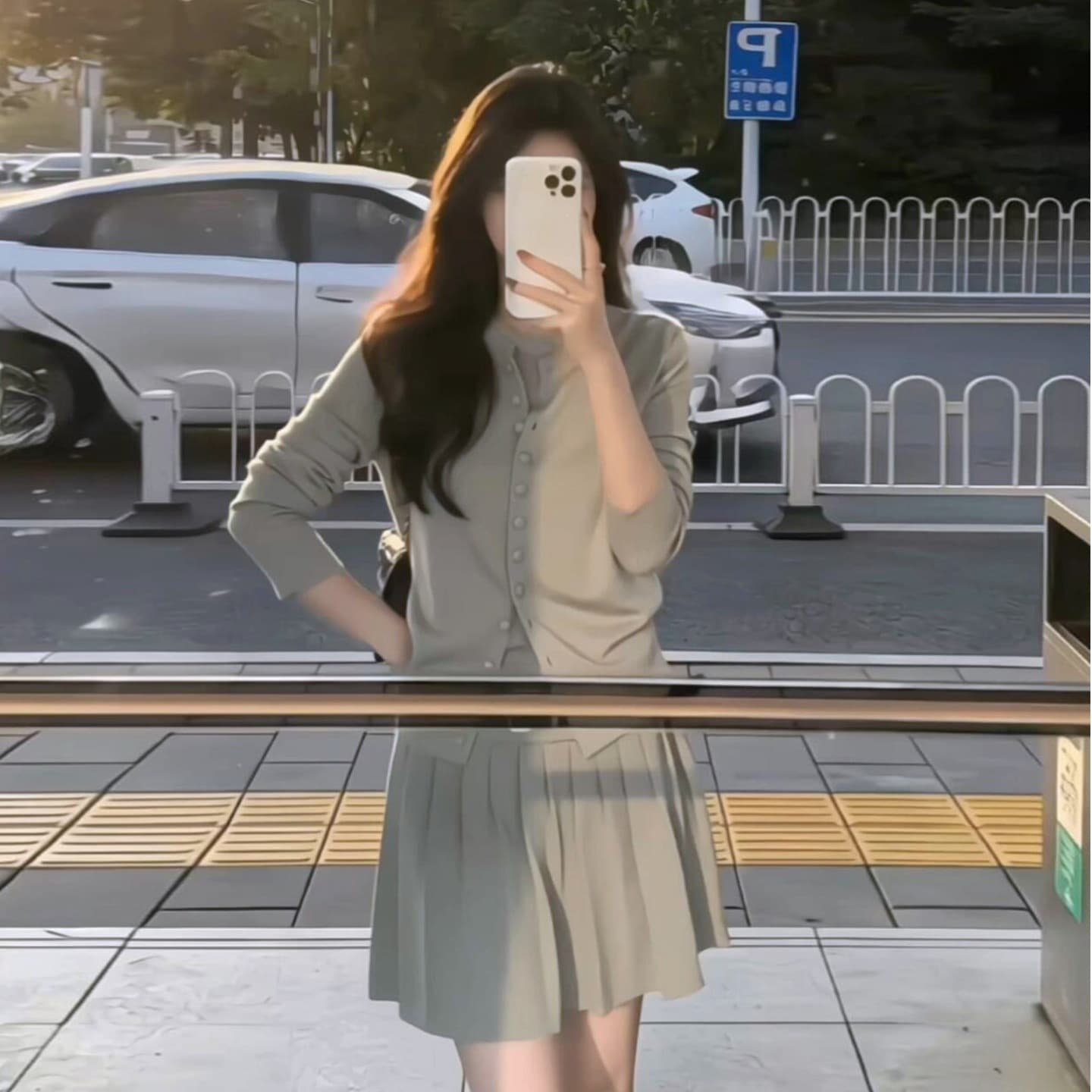 Xiaoxiangfeng knitted cardigan pleated dress for women 2026 new high-end and great-looking early spring beautiful suit