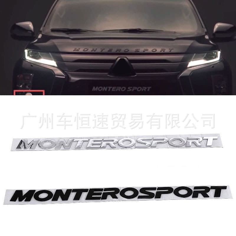 Mitsubishi Pajero Montero Sport Hood Emblem 3D Letter Badge Sticker