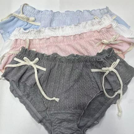 Autumn/Winter New Style Twisted Cotton Women's Boxer Briefs Wide Side Seam Small Braid Bow Warm Comfortable Breathable Skin-friendly Underwear