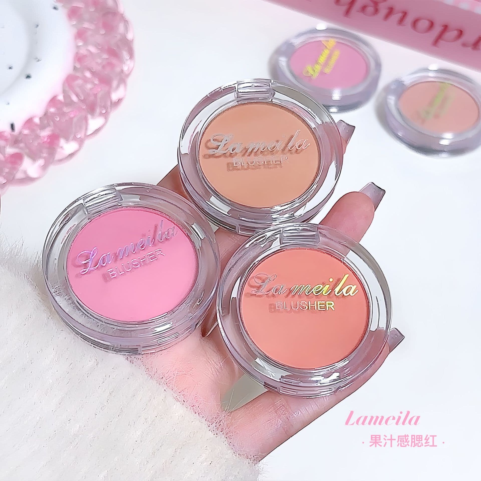 【Export Only/Cross-border lameila】Student Nude Makeup Color-Correcting Single Blush for Beginners, Women's Single Blush 3040