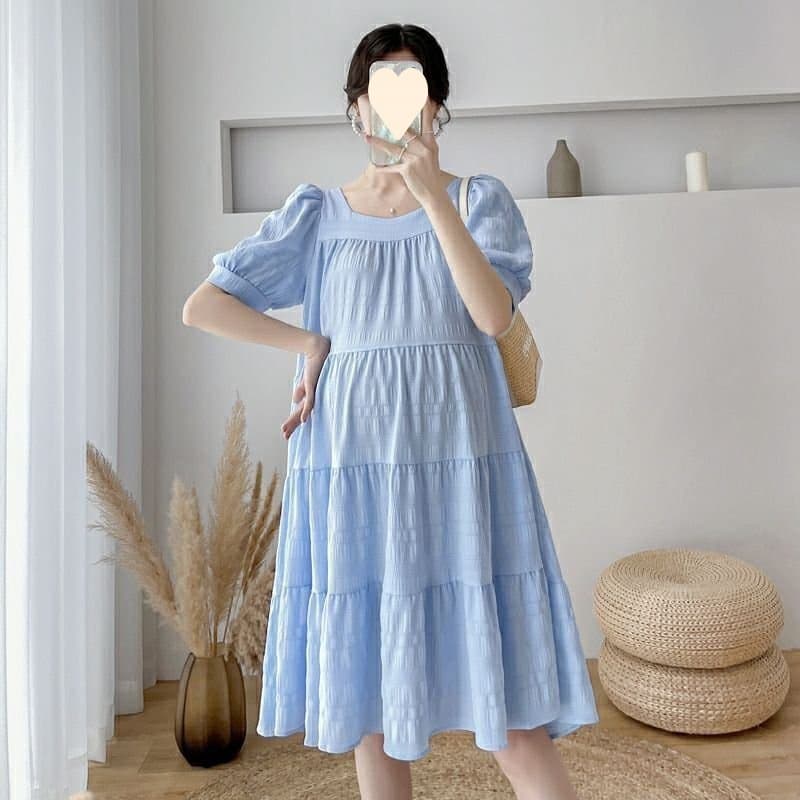 Maternity Summer Dress Set Fashionable Outing 2025 New Premium Maternity Wear Summer Outing Dress