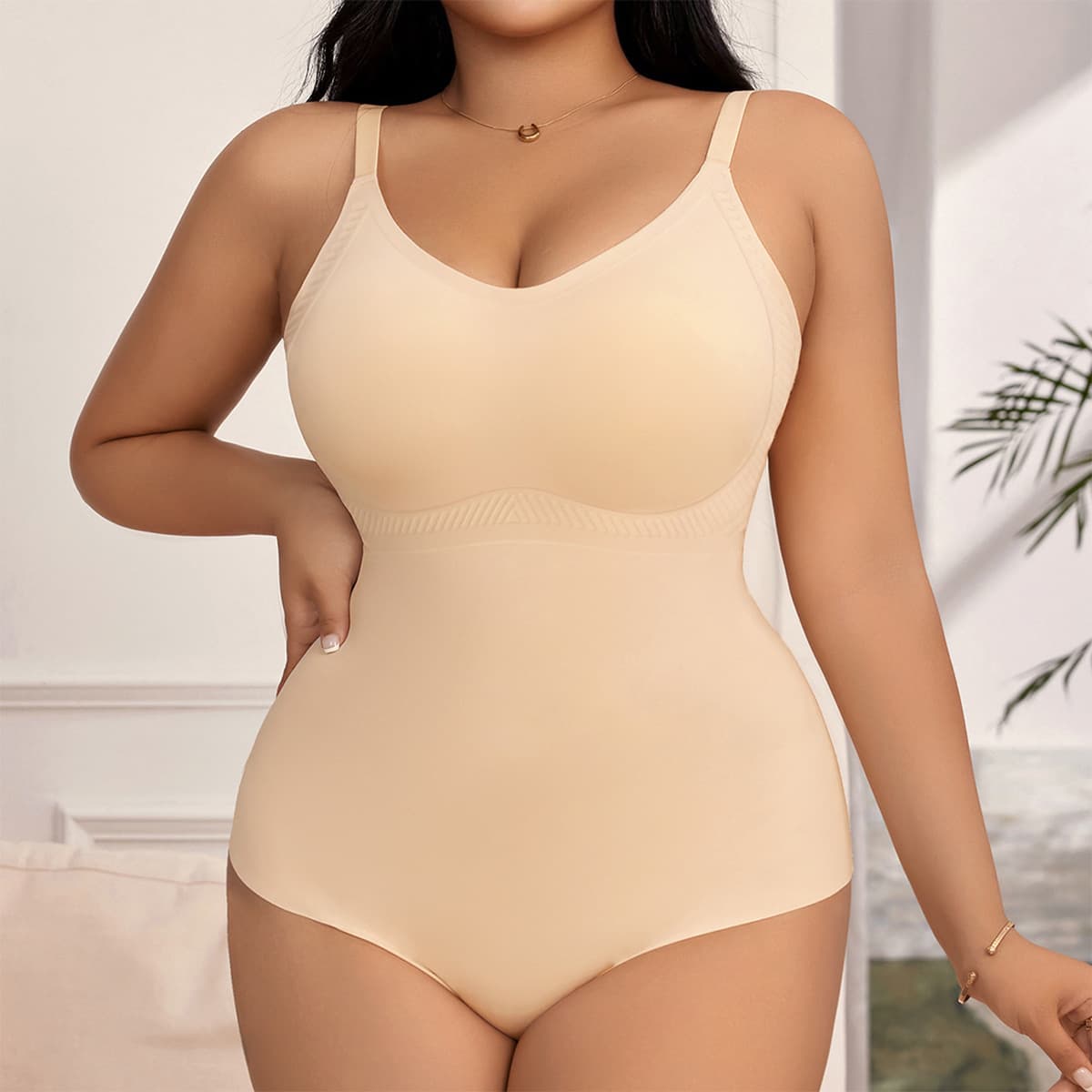 Cross-border Plus Size Seamless Shapewear Bodysuit for Women Tummy Control Butt Lift Push Up Slim Fit Body Shaper