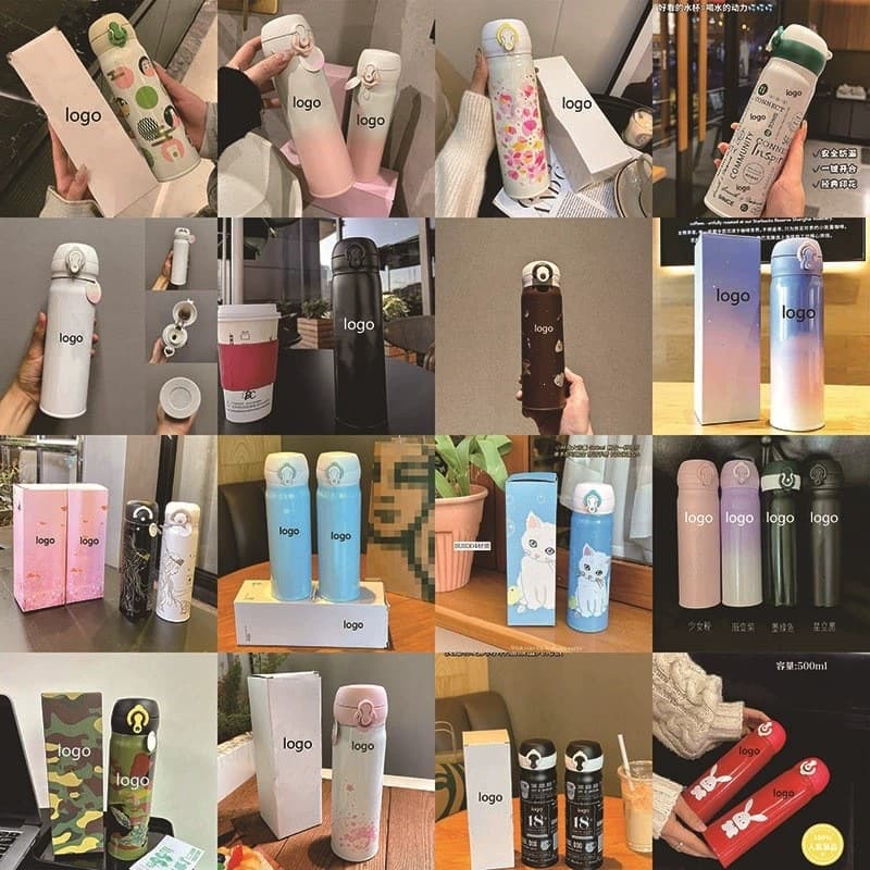 New Starbucks Insulated Flip-Top Cup 304 Stainless Steel 350ml/500ml Portable High-Appearance Water Bottle for Students