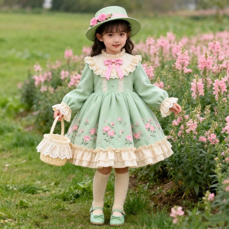 Children's Floral Lolita Autumn/Winter New Dress Birthday Elegant French Princess Dress