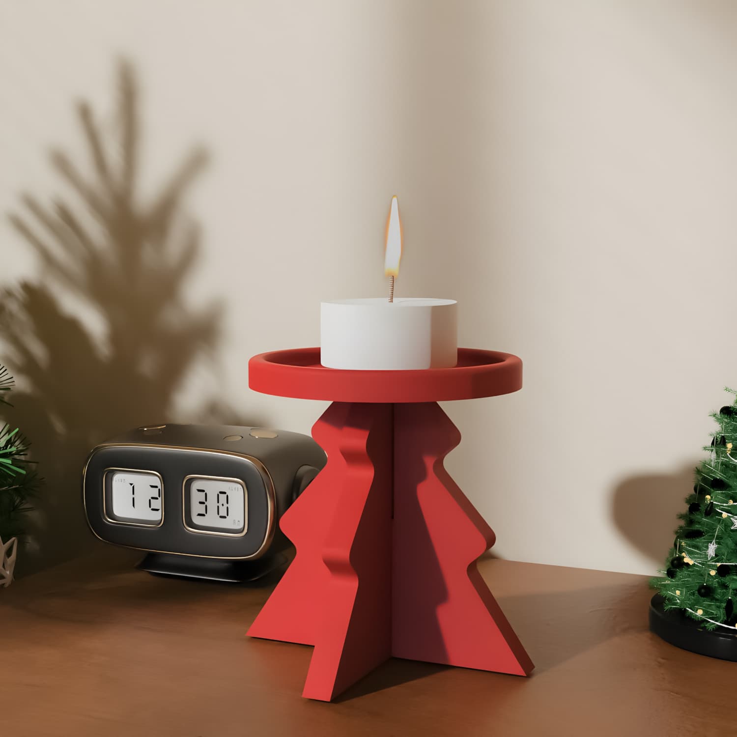 Sweet DIY Epoxy Resin Mold Christmas Tree Candle Holder Decoration Silicone Mold Cross-border Supply