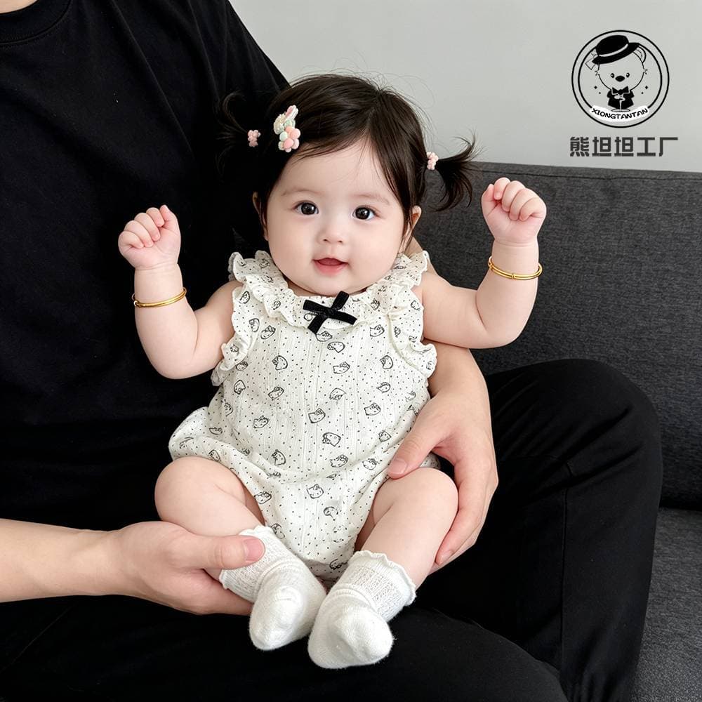 Baby Clothes Summer Thin Sleeveless Girl Newborn Dopamine Outfit Bodysuit Romper Crawling Suit Onesie