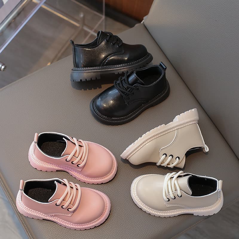 Boys' Oxford Shoes Lace-Up Performance Shoes British Style Girls' Loafers Spring Autumn Season Kids' Leather Footwear