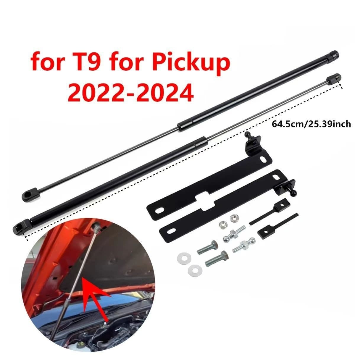 Suitable for Ford Ranger T9 hood modified hydraulic rod Rangerfor T9 Pickup2022-2024