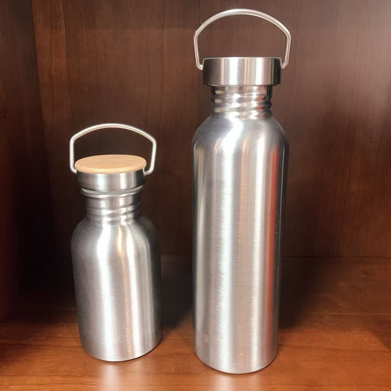 Amazon 304 Stainless Steel Single-Layer Water Cup, Convenient Outdoor Cycling and Mountaineering Water Kettle, All-Steel American Large Mouth Water Bottle