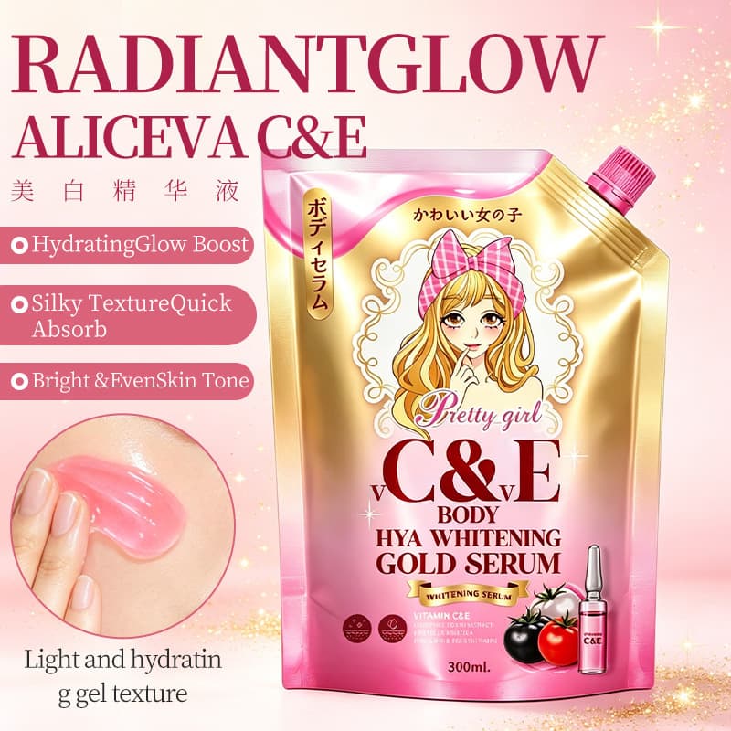 [Cross-Border] Thailand Hot-Selling Vitamin C & E Body Serum 300ml GOLD SERUM, Export Liquid Serum