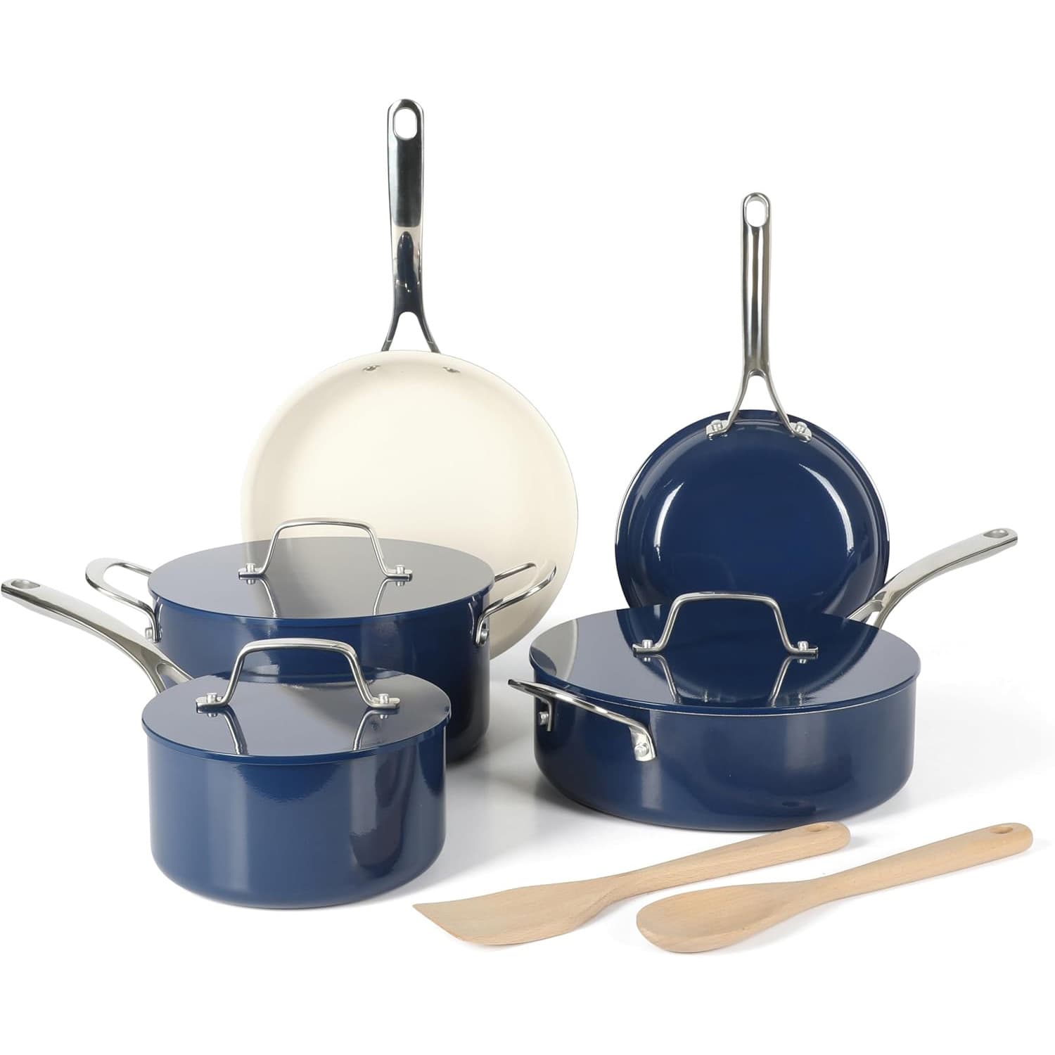 8-Piece Aluminum Lid Series Pot Set Non-Stick Healthy Ceramic Cookware Set Cross-Border Wholesale Export Aluminum Pot