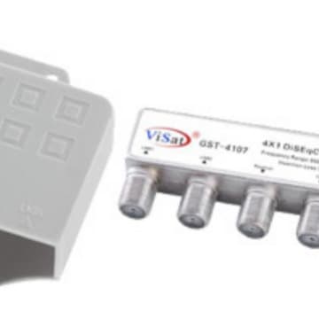 LED DiSEqC Switch 4x1, TV Signal Switch, Waterproof, 4-in-1