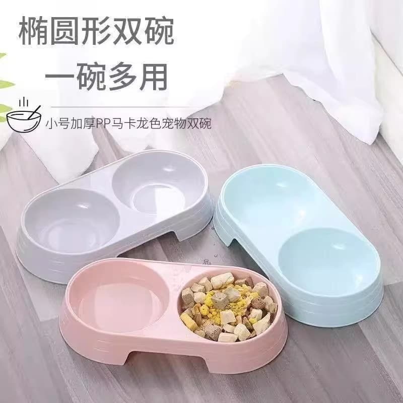 Wholesale Pet Double Bowl Cat Bowl, Pet Double Bowl Cat Dish, Macaron Candy Color Pet Feeding Dish, Macaron Pet Bowl